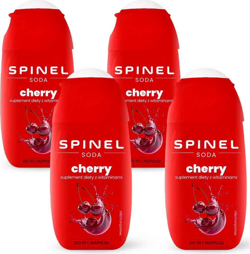 Spinel Soda Kirsch Sirup 65ml, 4 Stück für SodaStream Wassersprudler