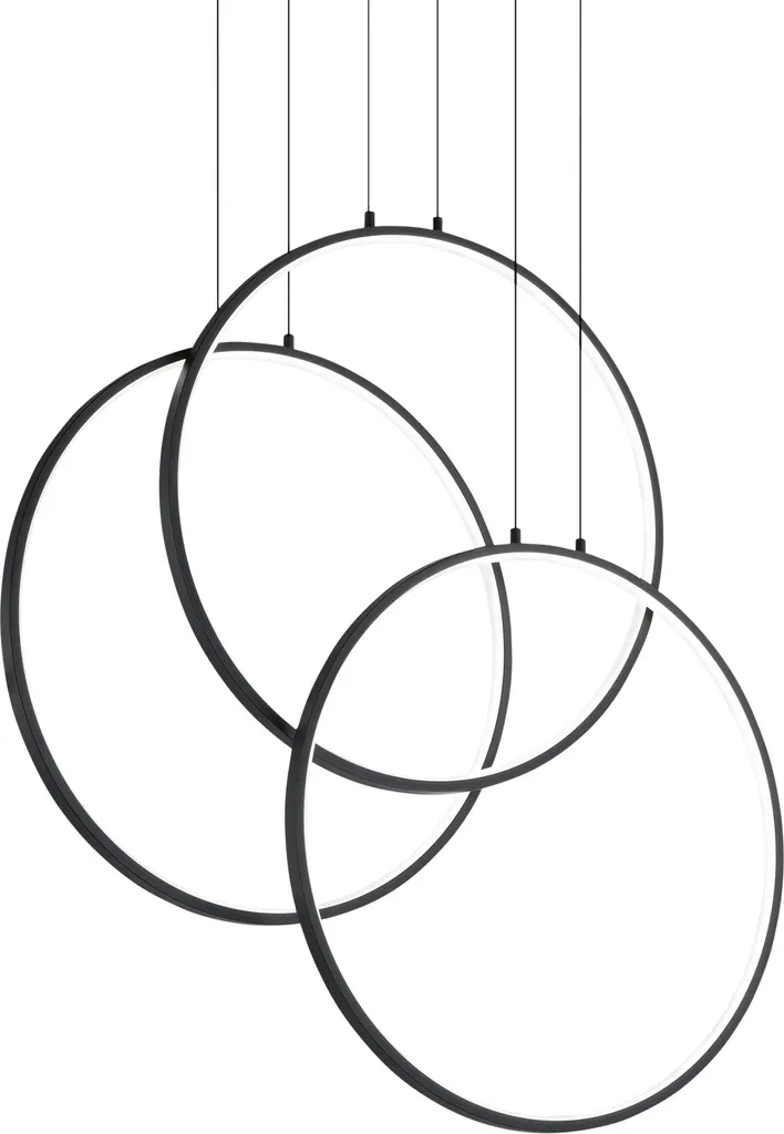 Ideal lux FRAME SP Suspension LED Noire Design Rond Câble 120cm