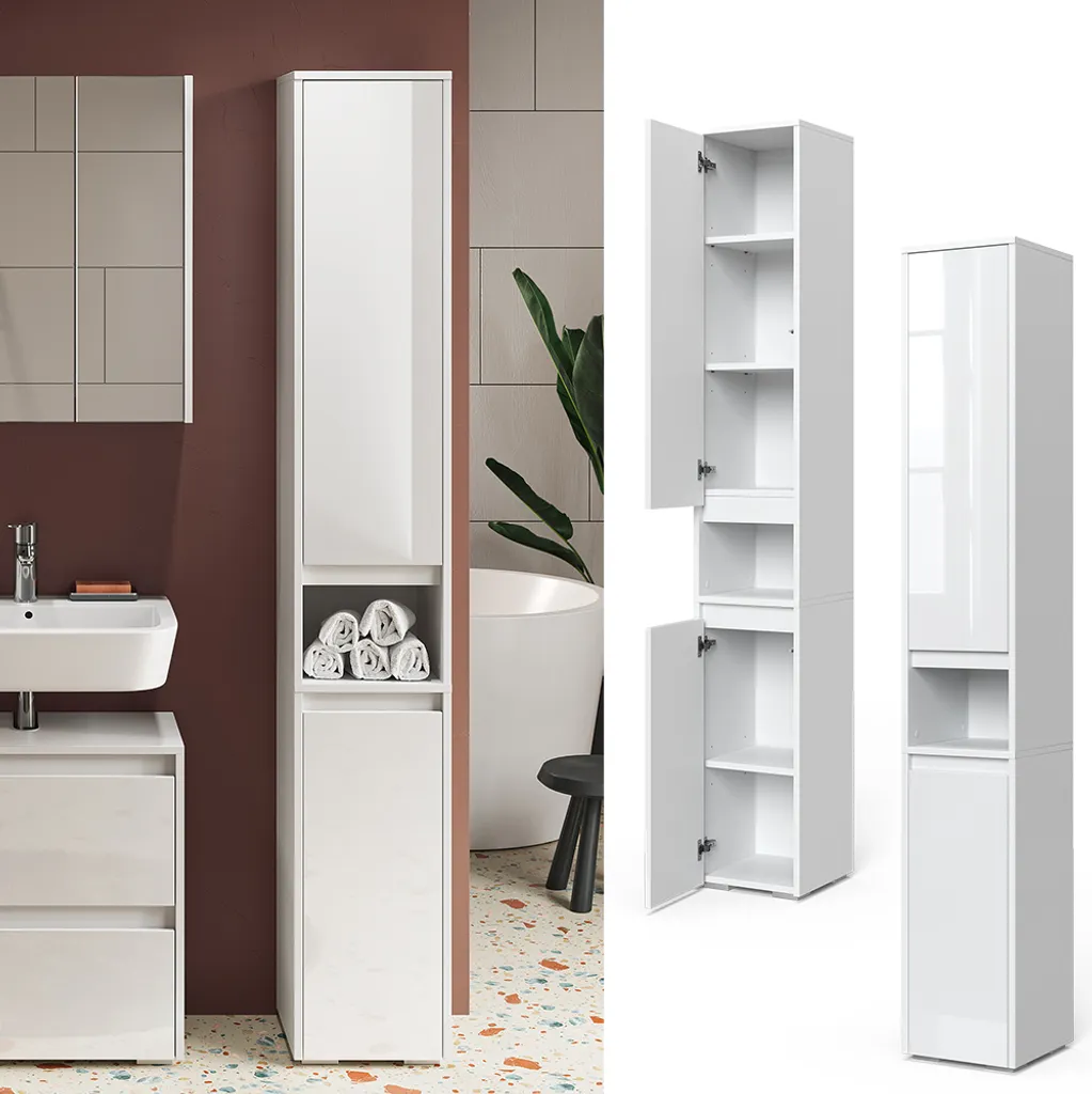Colonne Salle de Bain Vicco Majest Blanc Haute Brillance Modèle 40092