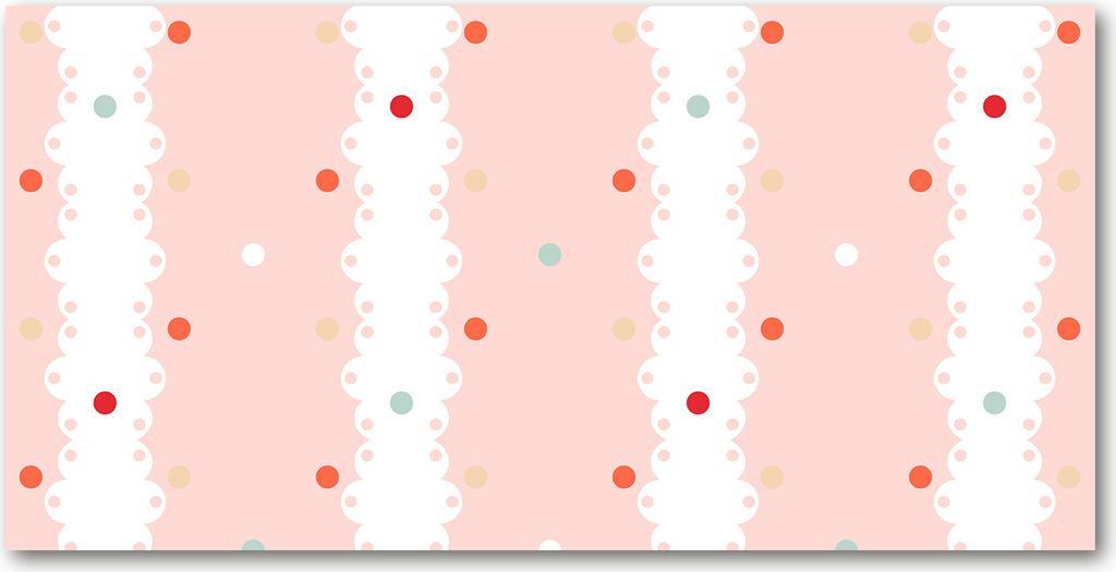 Tulup Glas-Bild -140x70- Wandkunst Dekorative Wand für Küche & Wohnzimmer - Sonstige - Bunte Punkte - Rosa