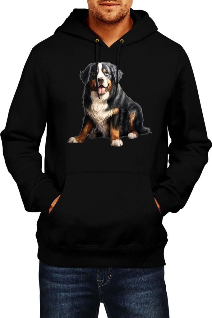 Herren Kapuzenpullover Dogs Breeds Weimaraner Dog Breed 008, Man L / Schwarz