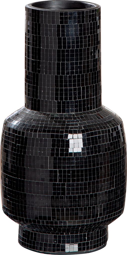 Gilde Halsvase, Black Disco , Keramik, schwarz, VE 2, H. 30 cm, D. 15 cm Höhe: 30.00 cm Durchmesser: 15.00 cm 34455