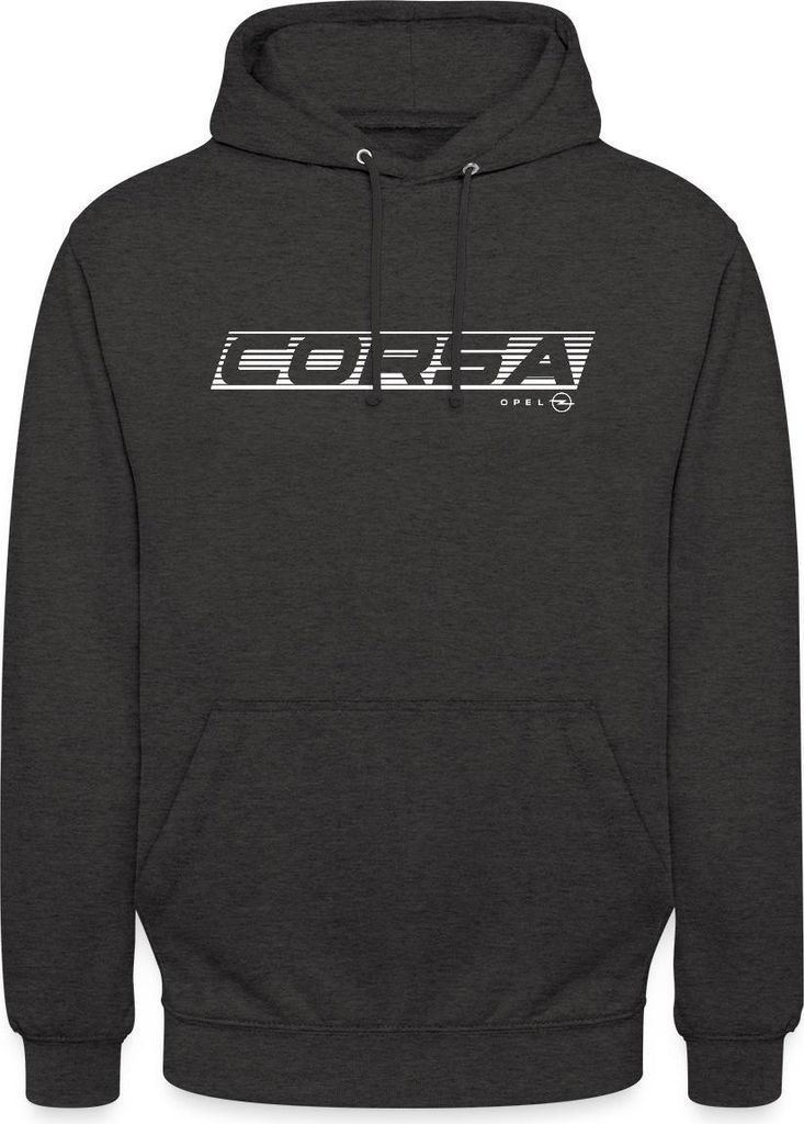 Spreadshirt Opel Corsa Renn Logo Uni Hoodie, L, Anthrazit
