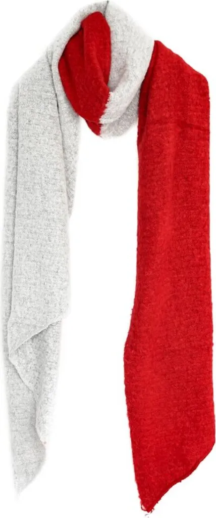 Regala Calore: Sciarpa XXL 200x70 cm Rosso e Grigio Bicolore