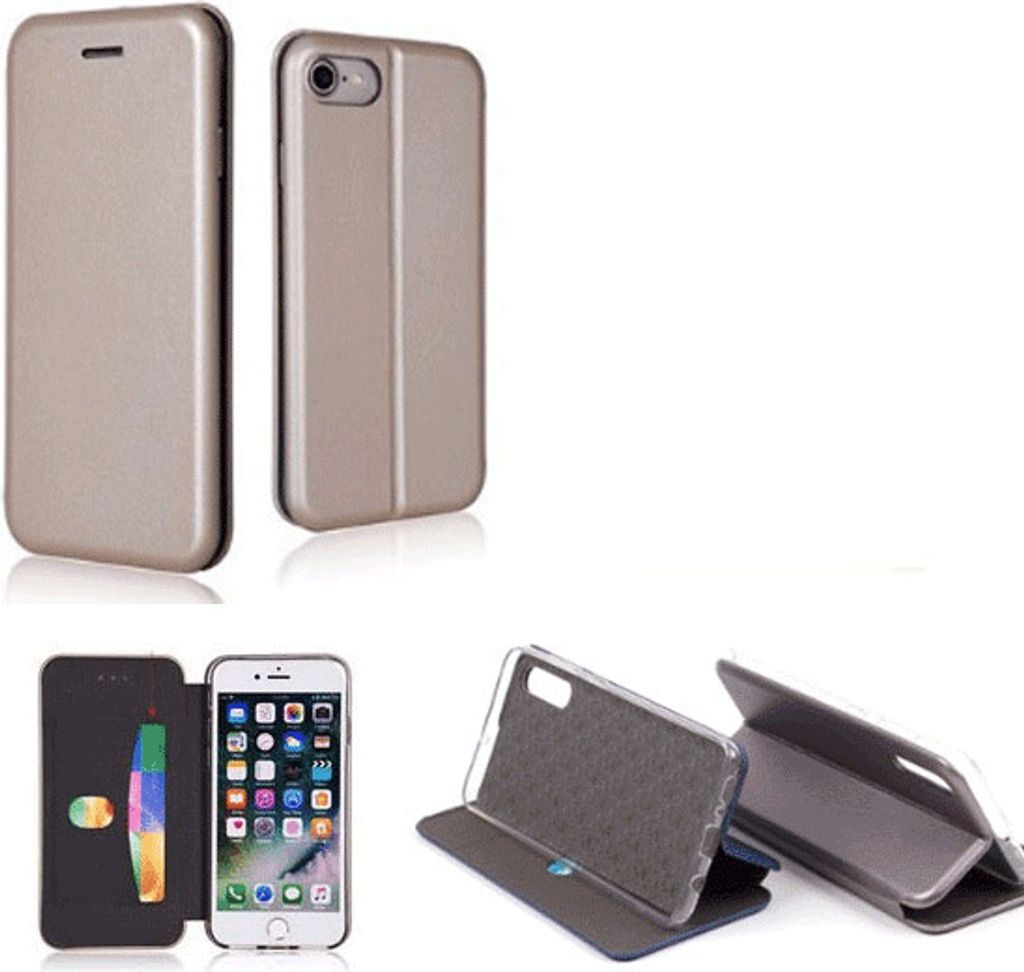 starfix Leder Flip-Tasche für Samsung Galaxy A22 5G, gold