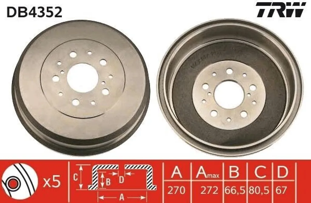 Réparation freinage Hilux avec le tambour de frein TRW DB4352 robuste