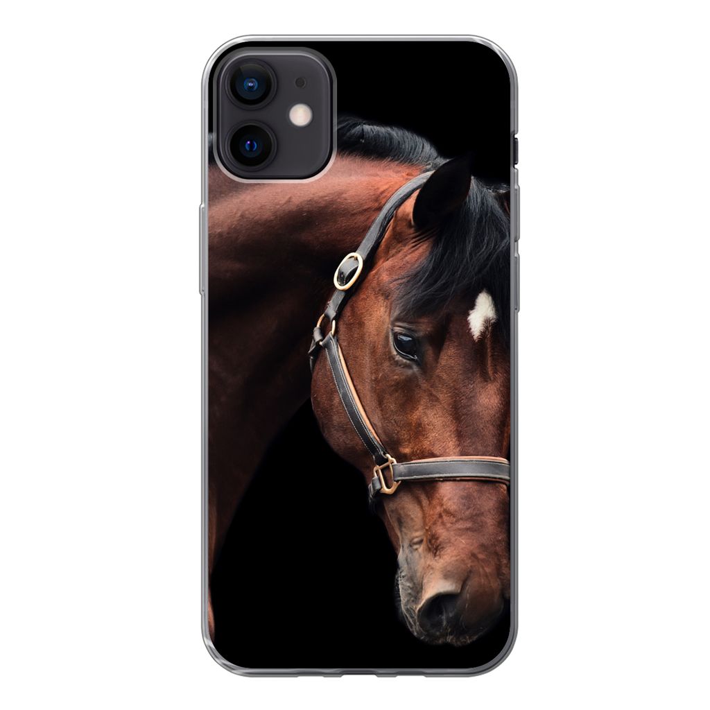 MuchoWow Handyhülle Schutzhülle Hülle für iPhone 12 mini Pferd - Leicht - Halfter Silikon Softcase Handy Hülle - Bild