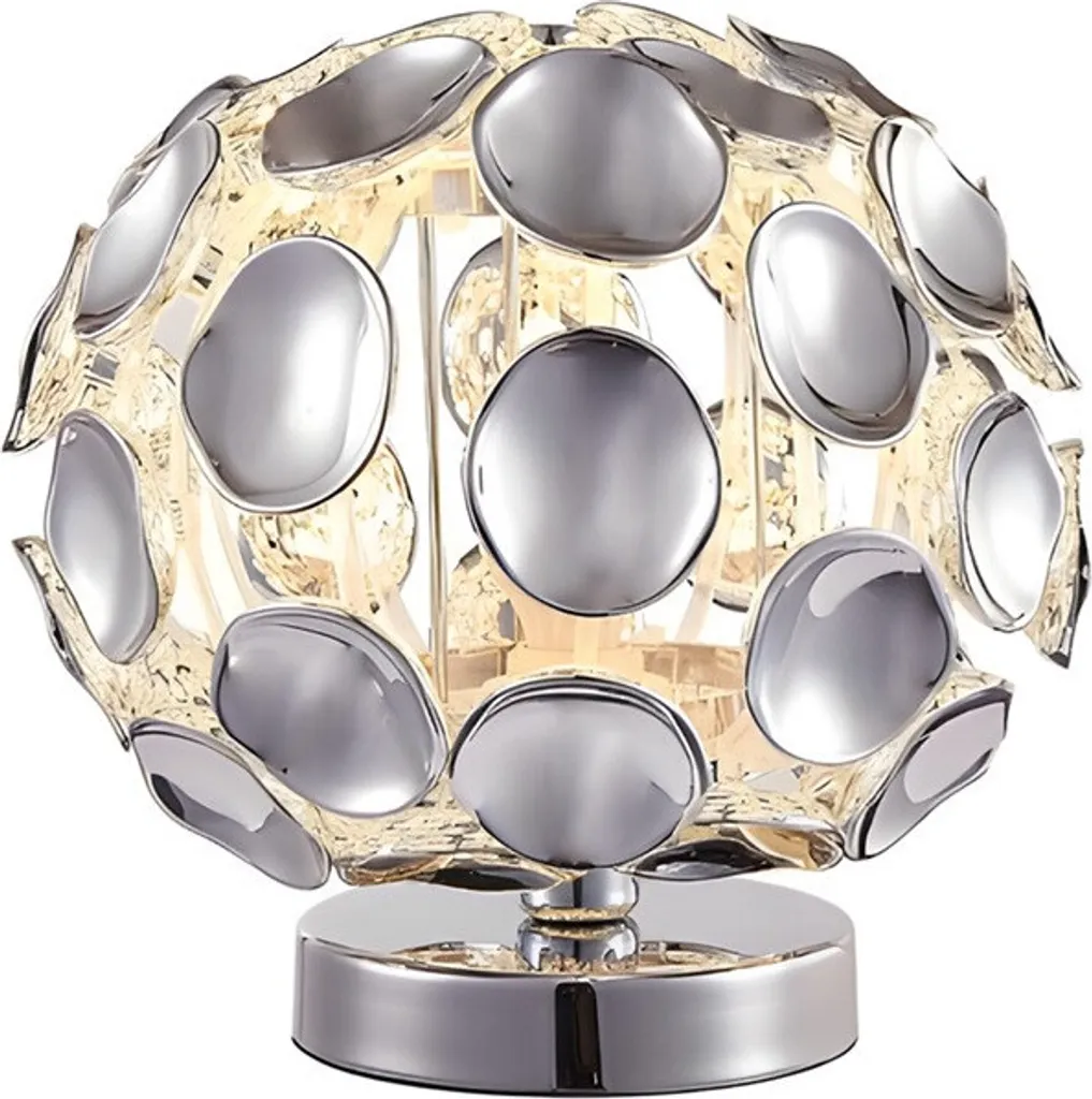 Lampe Ontario Reality chrome effet cristal plastique 18x25x25 cm