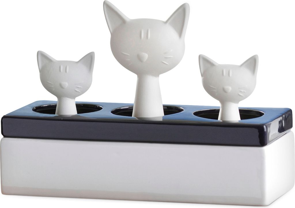 WENKO Luftbefeuchter Katzenfamilie Keramik Diffuser Produktbild 