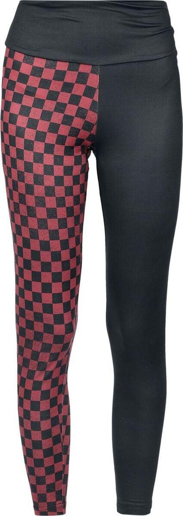 RED by EMP Damen schwarze Leggings mit Schachbrettmuster M