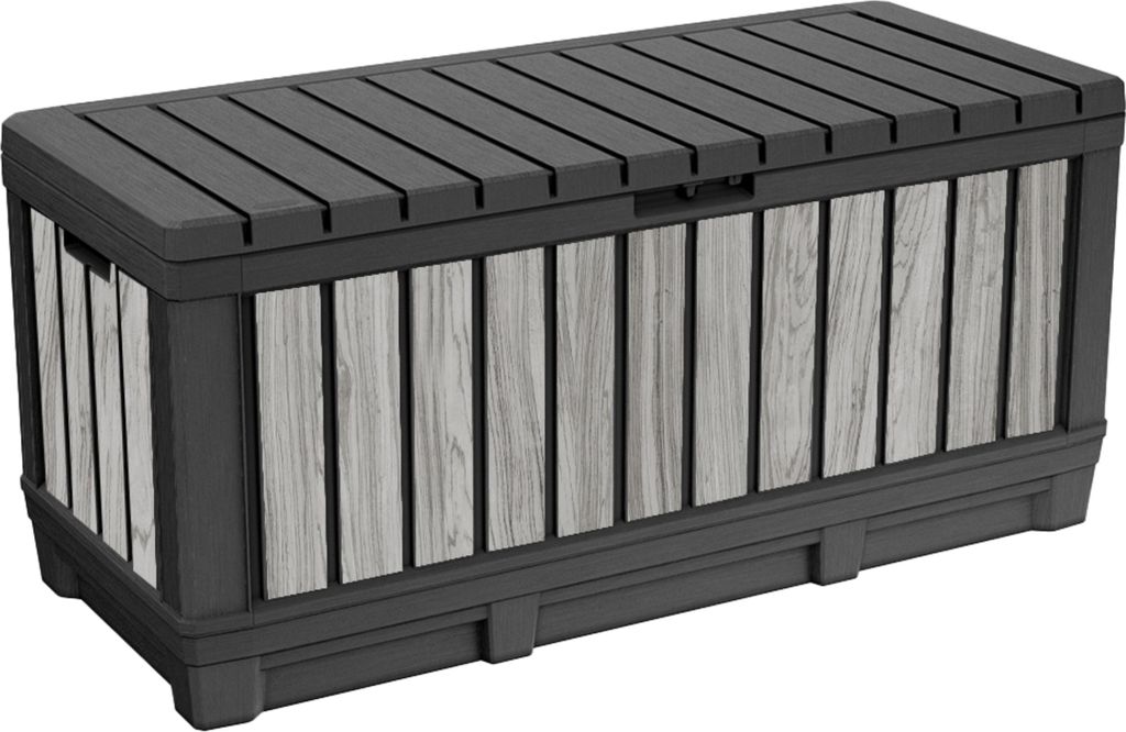 Keter Gartenbox Kentwood 350 Liter - Holzoptik Stormgrey - Produktbild 