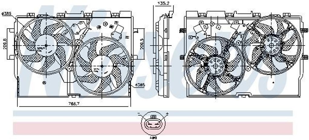 NISSENS 850005 Kühlerlüfter vorne