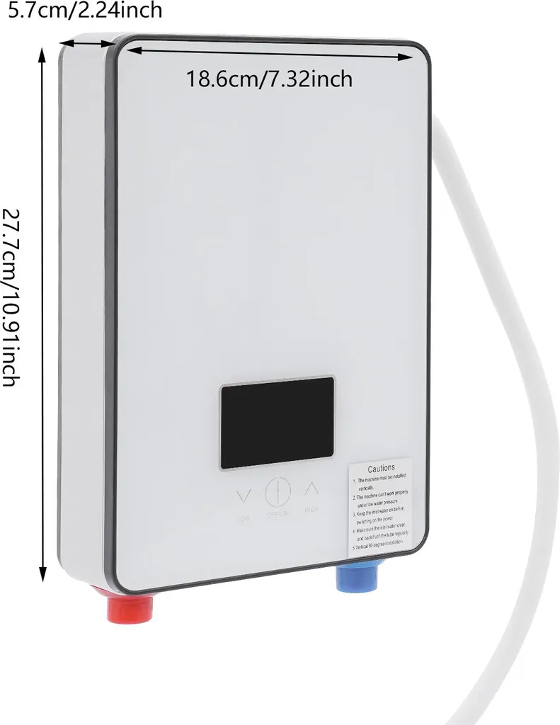 Chauffe-eau instantané électrique tactile blanc 3kW - Eau chaude immédiate