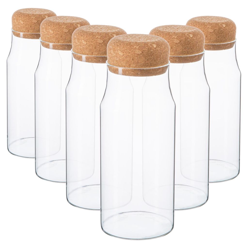 Vorratsflaschen aus Glas mit Korkdeckel – 180 ml – 6 Stück