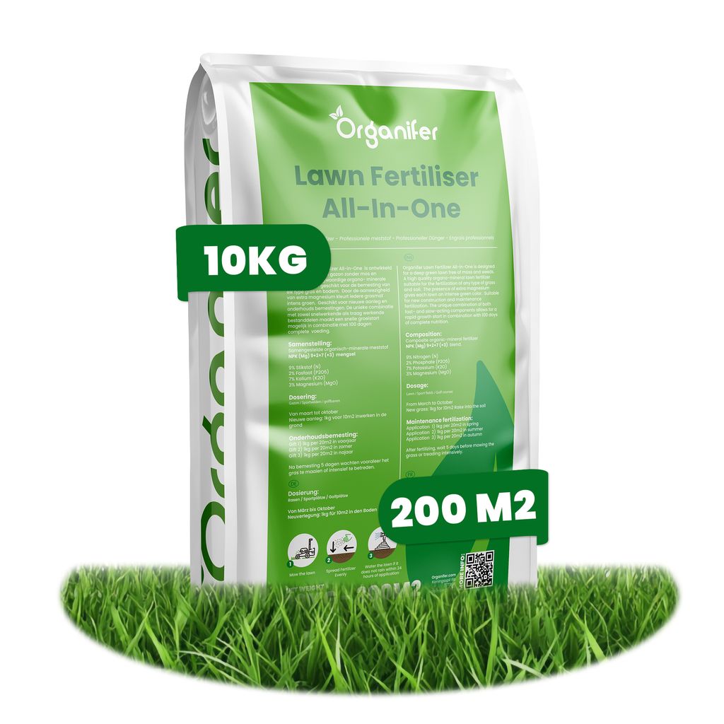 Rasendünger All-In-One (10 kg - für 200 m2)- Organifer Produktbild 