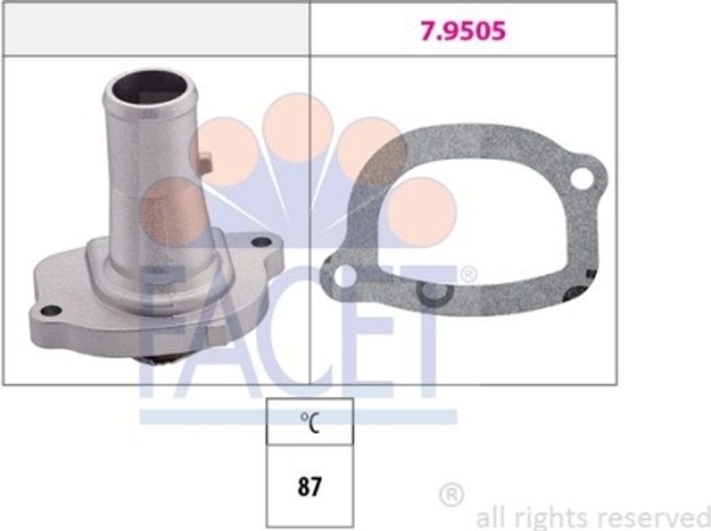 1 Thermostat, Kühlmittel FACET 7.8124 Italy - OE Equivalent für FIAT