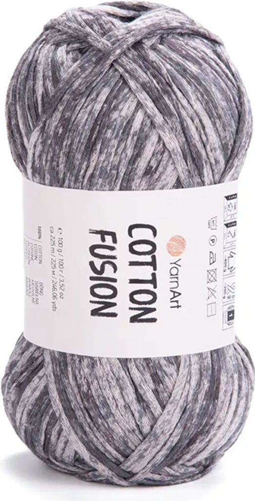YarnArt Baumwolle Fusion Garn 100% Baumwolle 100g/225m Grau Produktbild 