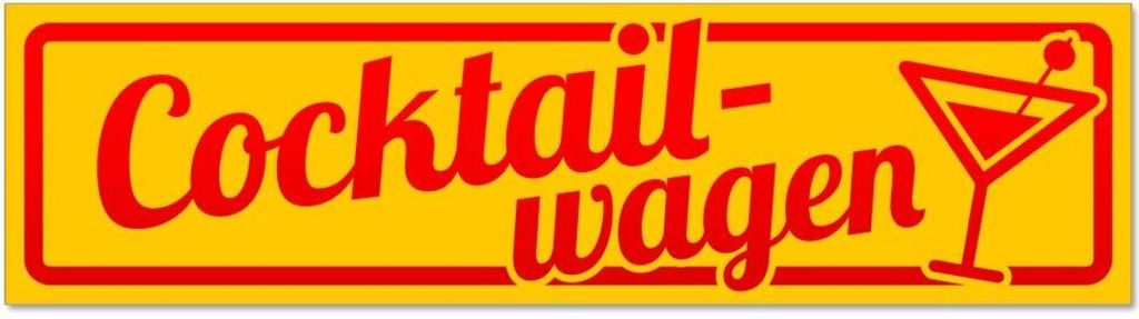 Kiwistar - Autoaufkleber - Rot - 45 x 12 cm - Cocktailwagen mit Glas invertiert - Hinweis Aufkleber Sticker für Auto, Kfz, Fahrrad, PKW, LKW