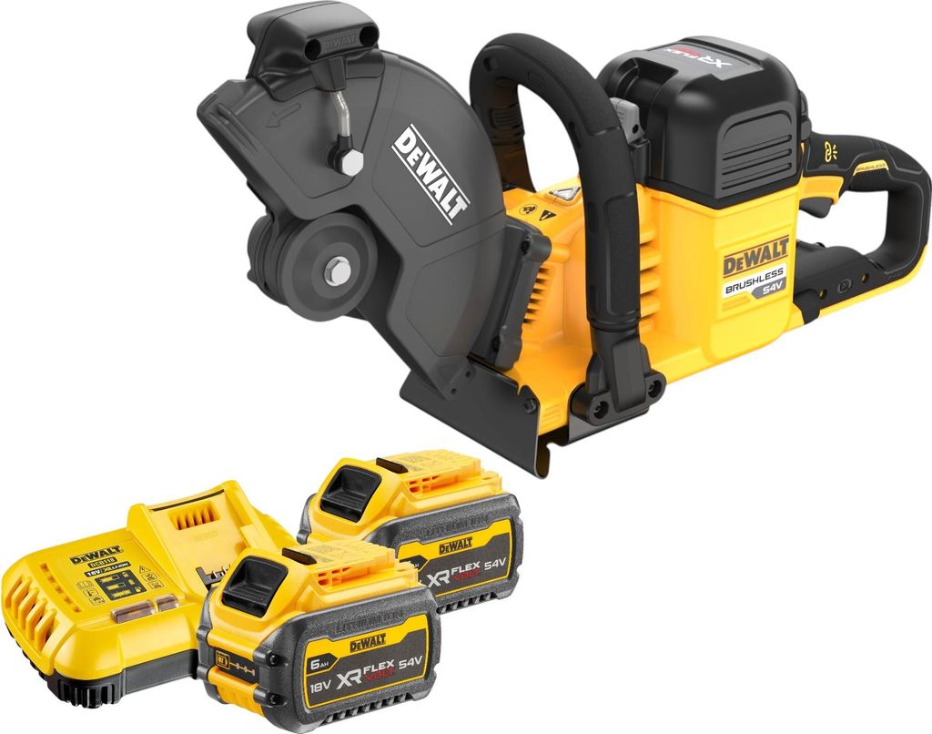 DeWalt DCS 691 T2 Akku Trennschleifer 54 V FlexVolt 230 mm Brushless + 2x Akku 6,0 Ah + Ladegerät