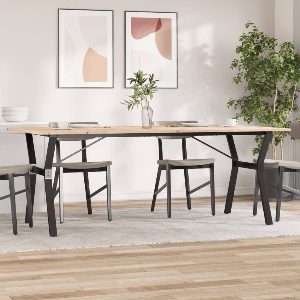 Möbel Esstisch Y-Gestell 200x100x75cm Massivholz Kiefer und Gusseisen - Esstische 3282723