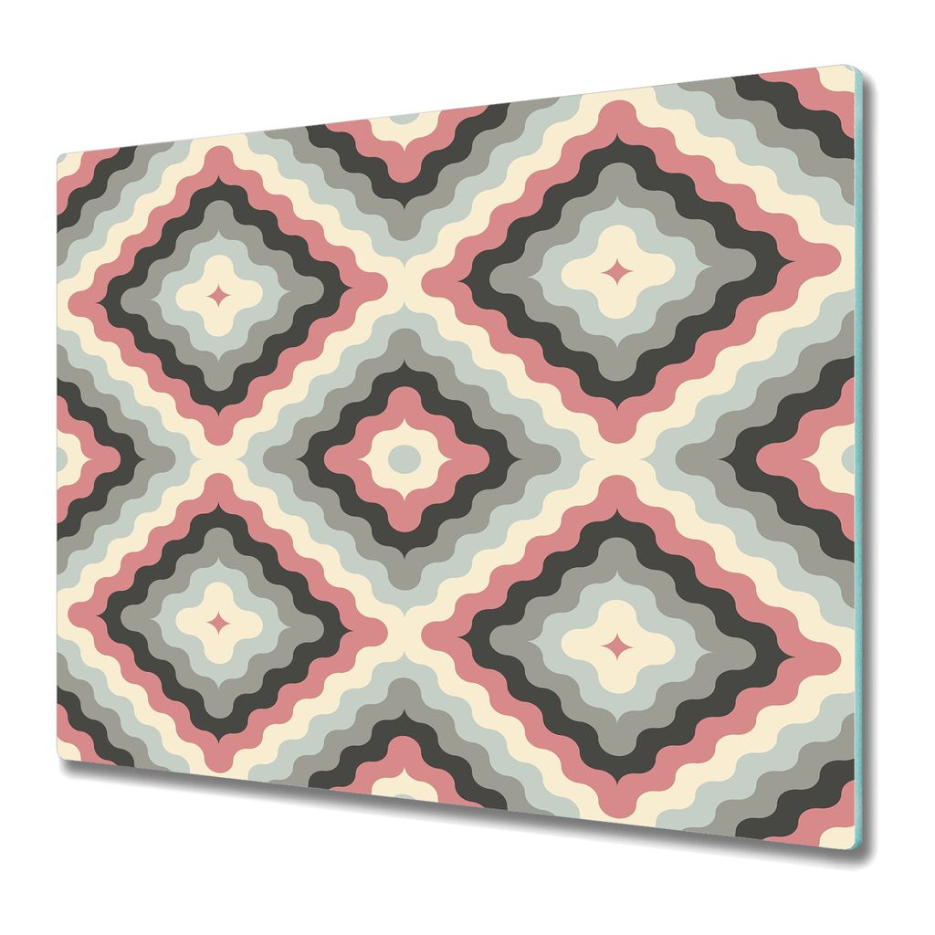 Küchenschneidebrett - Glasschneidebrett - Herdabdeckung -Abstract Pink Grey