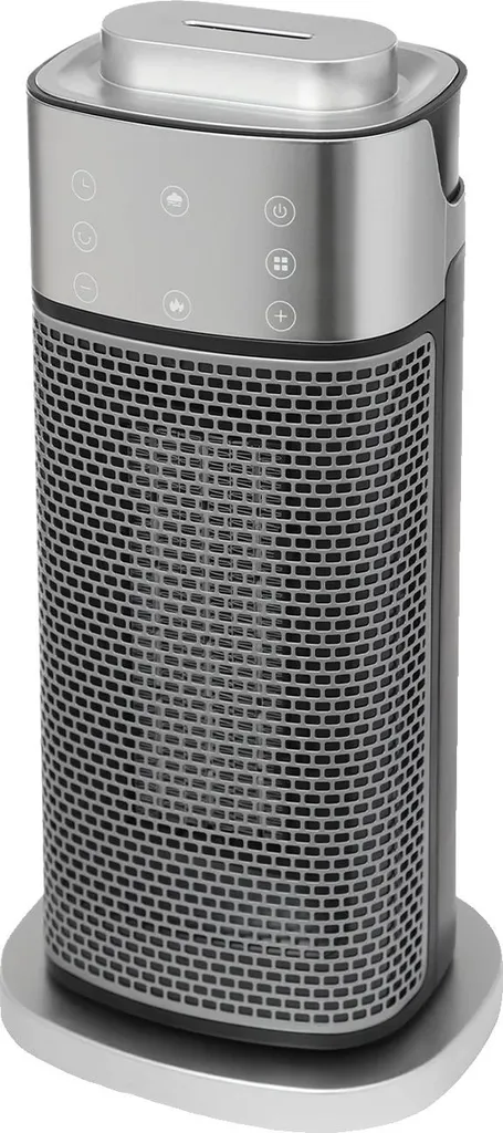 Radiateur argent avec écran tactile et fonction humidification douce