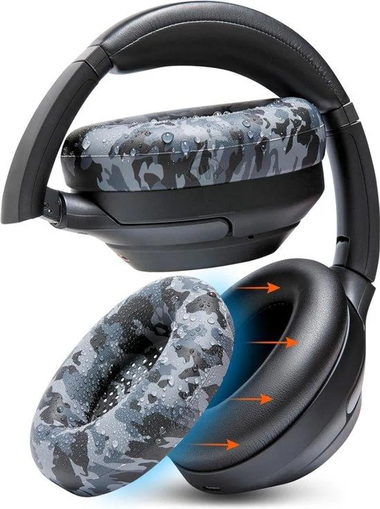Embouts auriculaires silicone insonorisants noir camouflage pour écouteur