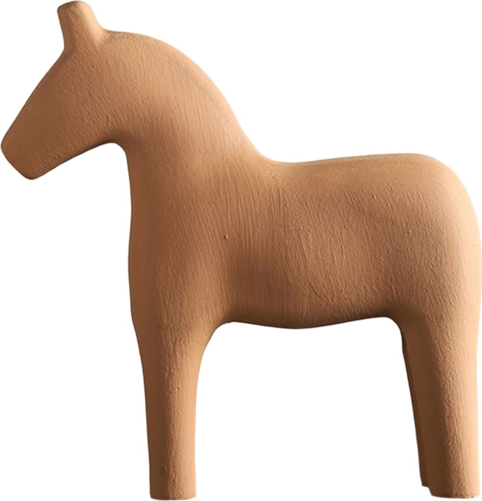 Pferdeverzierung Nordischer Stil künstlerischer minimalistischer Dekorieren Kiefern Ins Morandi Holz Pferd Ornamente für Zuhause-Khaki ,Größen:L