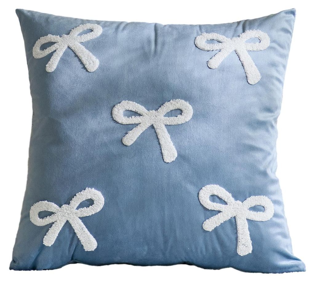 Dekokissenbezug aus Samt, weich, dekorativ, mit Schleifenmuster, verschiedene Größen, Kissenbezug für Sofa, Schlafzimmer, Stuhl, Heimdekoration