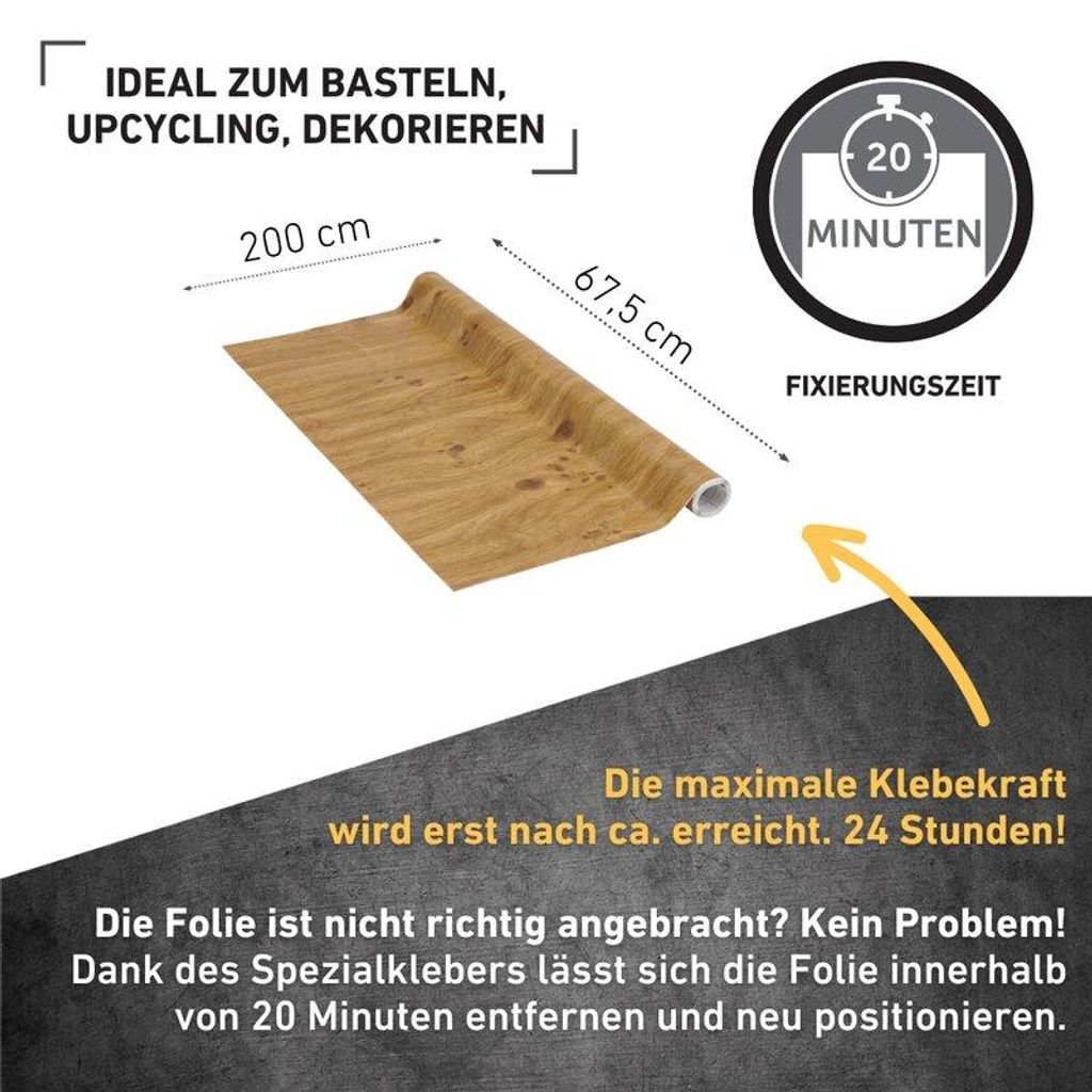 Perfect Fix® Klebefolie Eiche astig - 45x200cm Produktbild 
