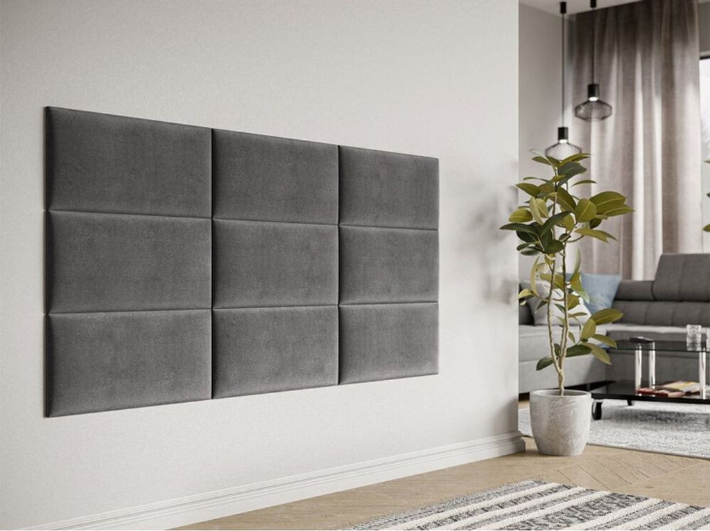 Panneau mural capitonné 60x30 PAG – gris Image du produit 