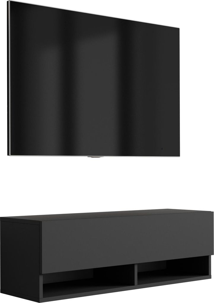 TV-Lowboard 100 cm Mattschwarz, 100 × 32 × 34 cm