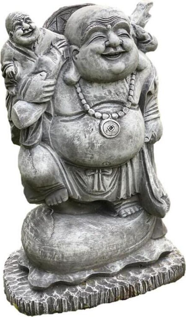 Schöner Chinesischer Buddha Steinguss Frostfest Witterungsbeständig A-STCHB01
