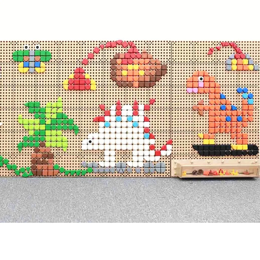 Chevilles de Forme Géométrique Masterkidz en Plastique Robuste, 64 pcs