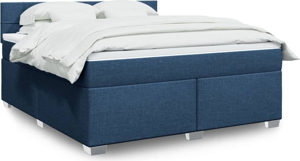 Maison Exclusive - Boxspringbett mit Matratze Blau 180x200 cm Stoff