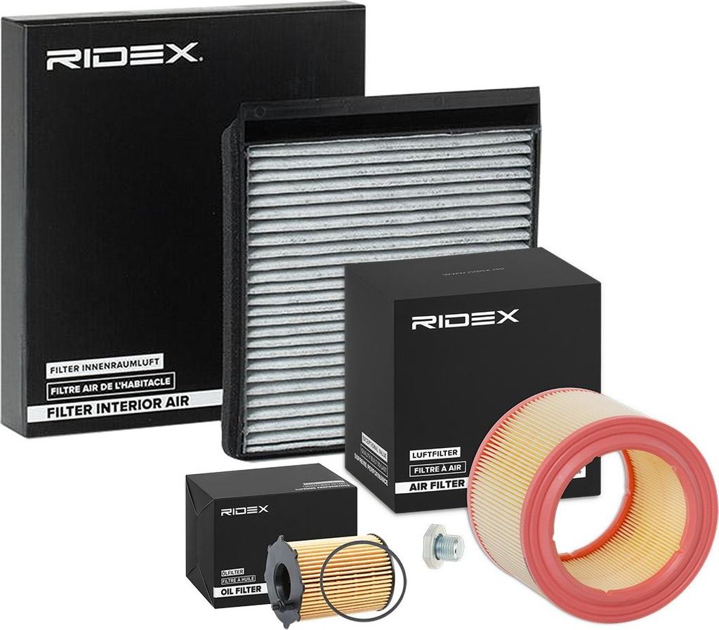 RIDEX Filterset Inspektionspaket Filtersatz passend für PEUGEOT PARTNER Combispace (5F) PARTNER Kasten (5) für CITROËN Berlingo / Berlingo First