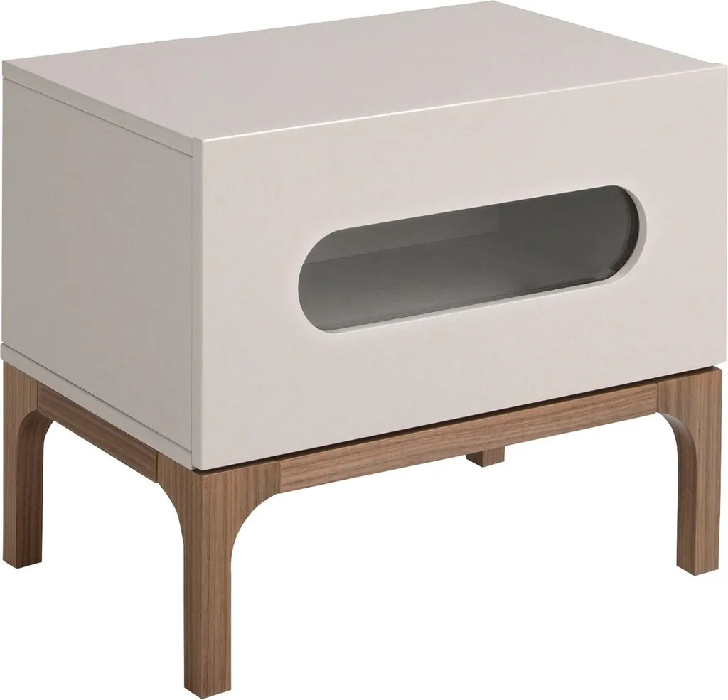 Angel Cerdá 7144 Table de nuit design bois gris et noyer avec éclairage