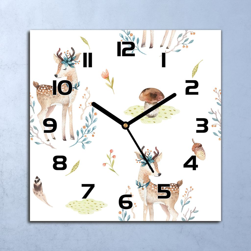 Wanduhr Echt-Glas-Küchenuhr Ricke für Weiß Quarz Lautlos 30x30 Deko Bilder