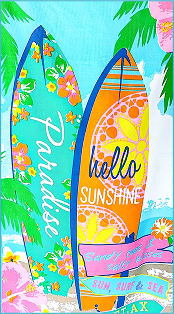 MEGAGROUP Strandtuch 72 x147 cm Badetuch Strandlaken Handtuch 100% Polyester weich