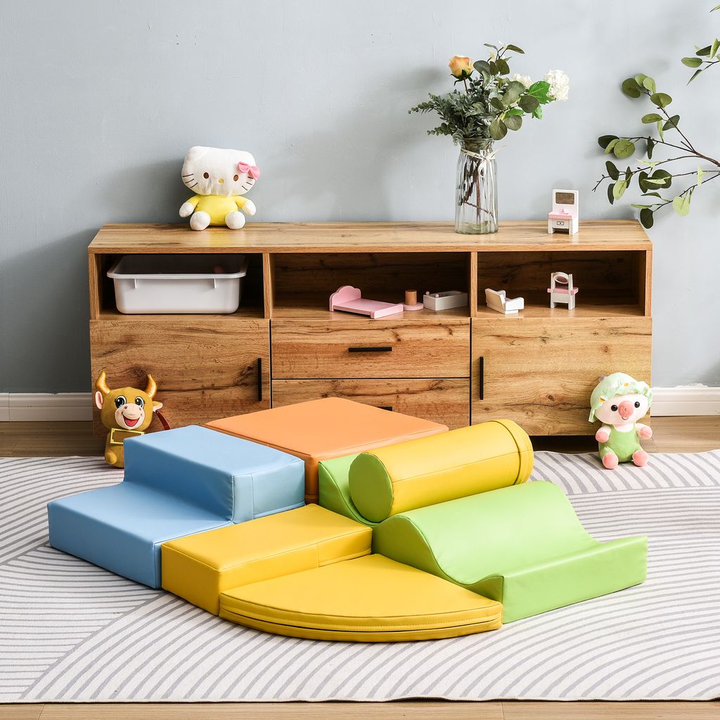 Schaumstoffbausteine (6 St), Riesenbausteine, Bausteine, Bauklötze, Spielbausteine, Großbausteine für Kinder und Baby