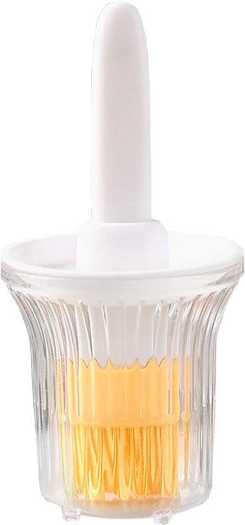 Silikonreiniger, 2-in-1 Ölbehälter mit Silikonbürste, Silikon-Bastingpinsel, tragbares Grillset, Kochbehälter für Backen und Grillen