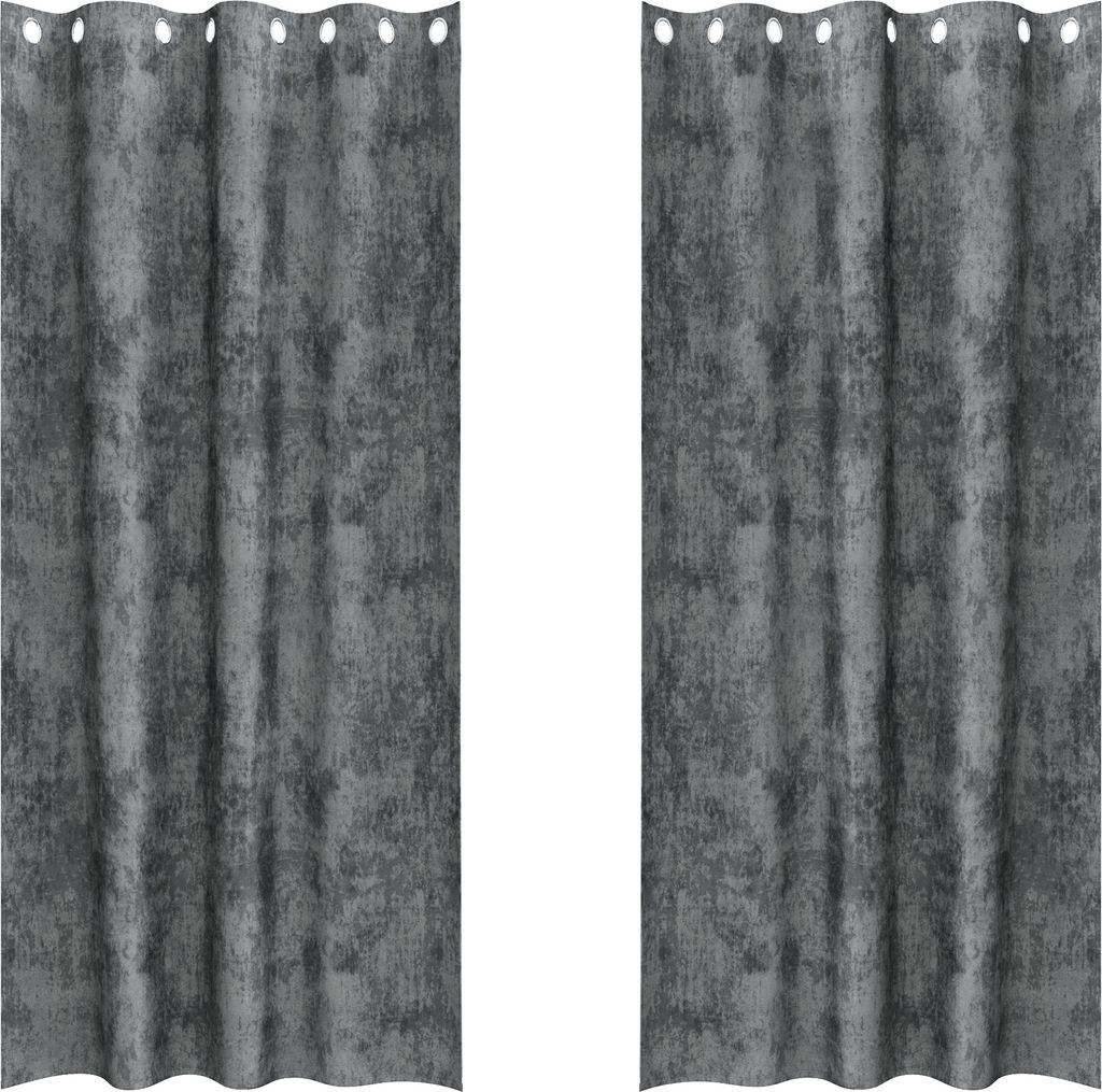 Best Möbel Samtvorhänge 2 Stück mit Ösen Grau 260x140 cm - Gardinen & Vorhänge CL77954