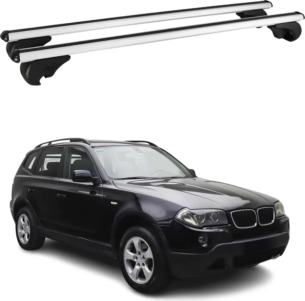 Coppia Barre Tetto BMW X3 E83 2003-2010 Argento | Portapacchi Omologato - 14