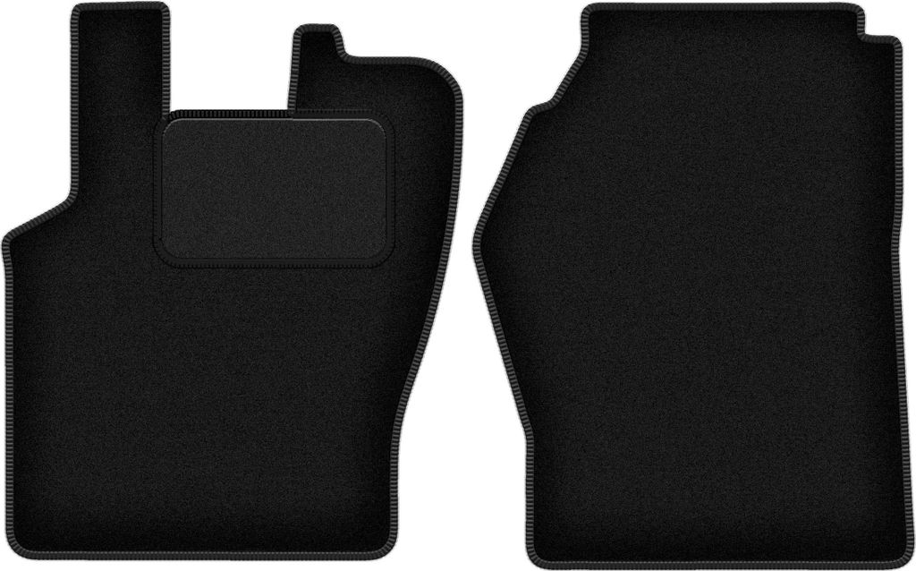 Velours-Fußmatten Vorne passend für Scania R i G (Lkw, Bj. 2004-2017) – schwarz, passgenau, mit Befestigungen set 2 Stk. - STANDARD