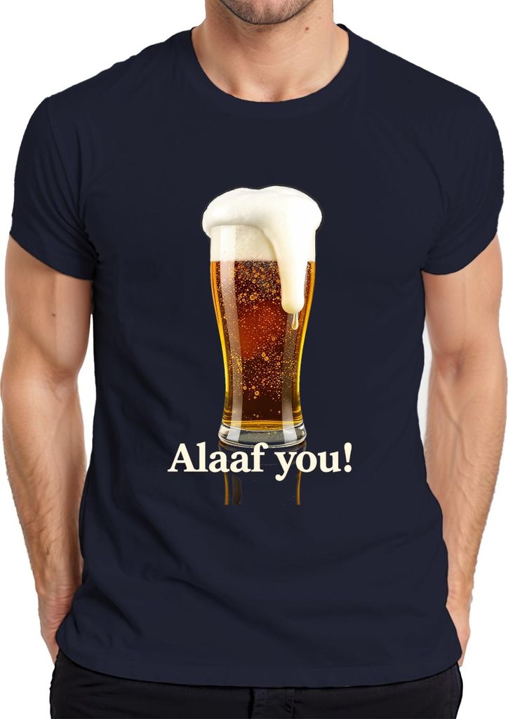 Alaaf you Bierglas Karneval Köln Party Geschenk Vintage Herren T-Shirt, Navy, XL