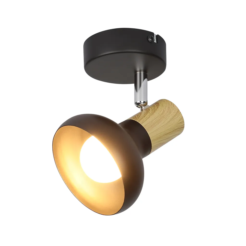 ZMH plafoniera nero soffitto faretto vintage - lampada da soffitto industriale 1 fiamma corridoio lampada interna in ferro paralume faretto E14 soffitto faretti per camera da letto corridoio soggiorno (senza lampadine) - 9