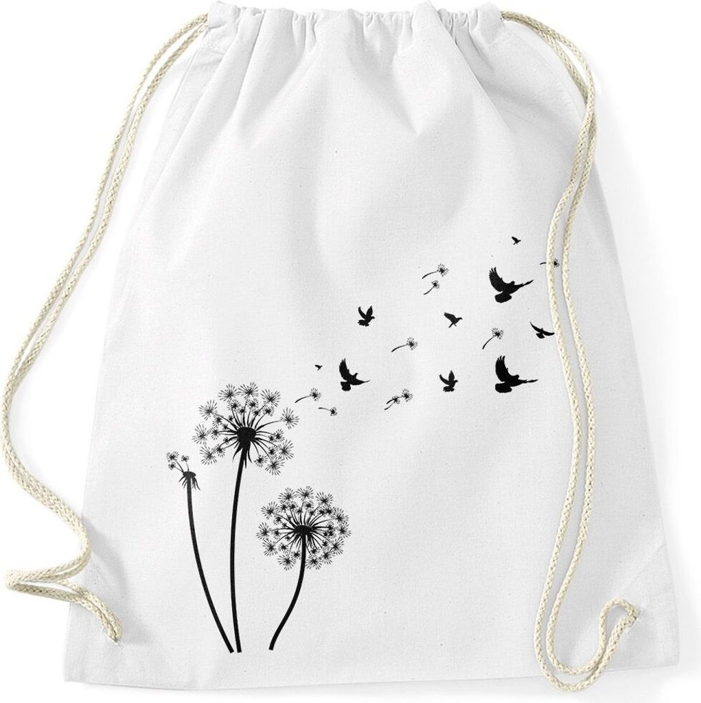Turnbeutel Pusteblume Vögel Dandelion Birds Autiga weiß unisize