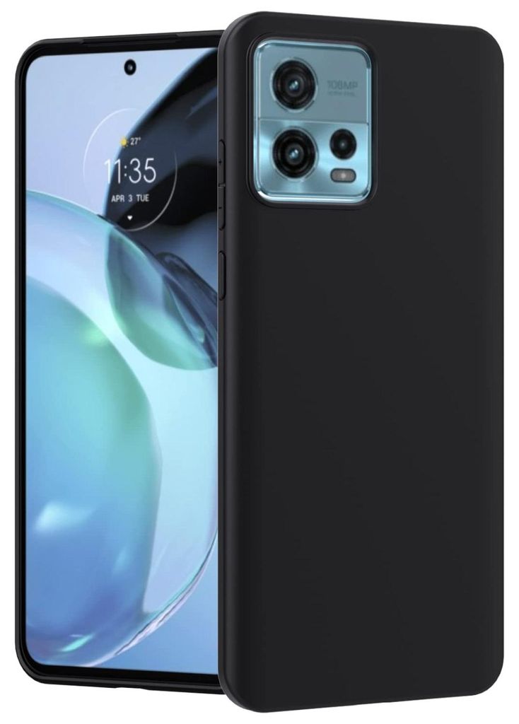 Per Motorola Moto G72 Custodia protettiva in silicone nera Immagine del prodotto 