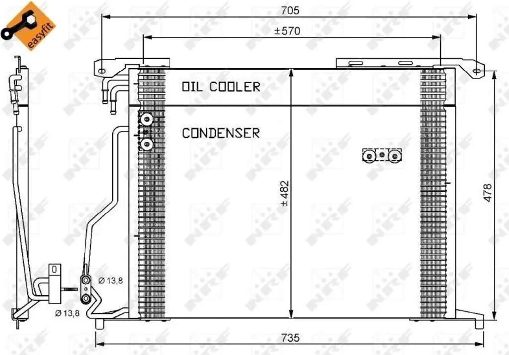 NRF 35578 Condenseur climatisation robuste OE 2205000054 Classe CL