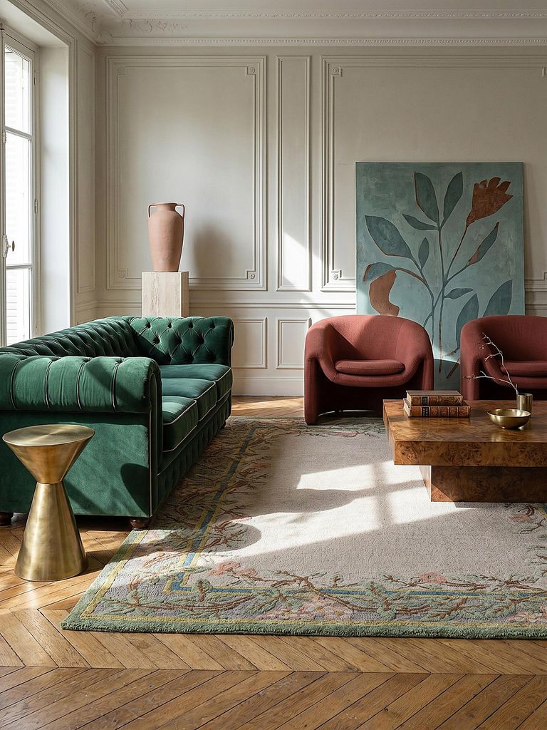 Wollteppich Kurzflor Floral Multi 140x200 cm Wohnzimmer Design Art-Déco SOAR | Kadima Design